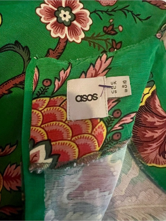 ASOS Dresses & Skirts - ASOS Green Floral Print Dress with Pink & Yellow Accents